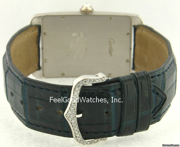replica Cartier Tank Americaine GM, White Gold, Diamond Bezel WATCHES 1