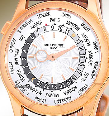 Patek Philippe Gent's 18K Rose World Timer Strapwatch WATCHES 2