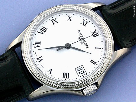 replica Patek Philippe Gent's 18K White Gold Calatrava Ref # 5117 WATCHES 1