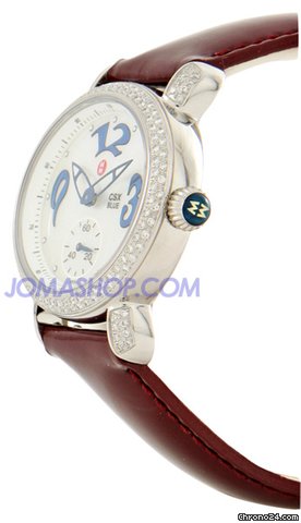 replica Michele CSX Blue Diamond Steel Burgundy Ladies Watch MWW03E000058 WATCHES 1