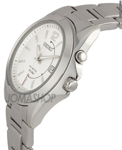 Seiko Stainless Steel Silver Dial Kinetic Mens Watch SKA475 WATCHES 2