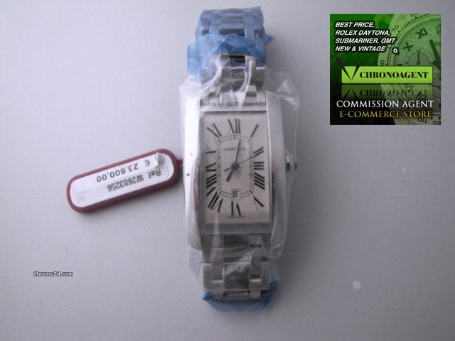 replica Cartier NEW CARTIER TANK AMERICAINE BOX&PAPER CARTIER TANK AMERICAINE GRAND TAILLE ORO BIANCO 18 KT NUOVO WATCHES 1