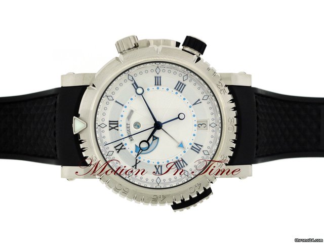 Breguet MARINE ROYALE WHITE GOLD 45mm ALARM RARE NEW MODEL ON RUBBER WATCHES 2