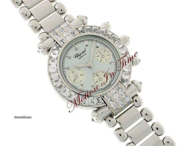 replica Chopard IMPERIALE WHITE GOLD BAGUETTE DIAMOND CASE MEDIUM LADIES' WATCHES 1