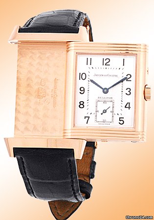replica Jaeger-LeCoultre Gent's 18K Rose Gold Reverso Duo Dual Time Zone Strapwatch [On Hold] WATCHES 1 