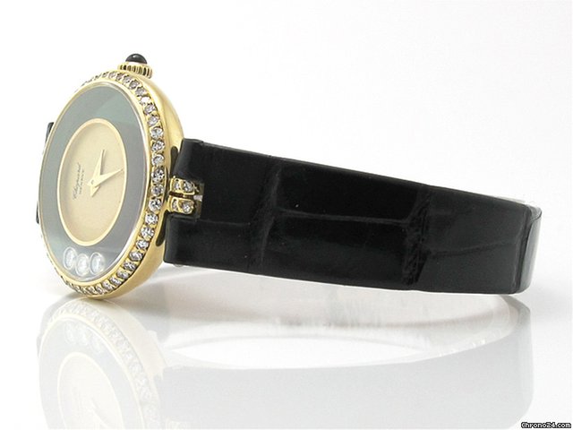 replica Chopard Damen "HAPPY DIAMONDS" 750/-Gelbgold Handaufzug WATCHES 1