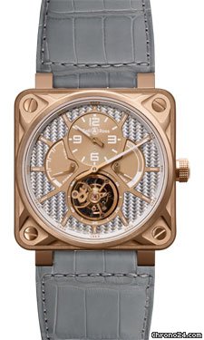 Bell & Ross BR 01 Tourbillon Aluminum Fiber Rose Gold Watches Watch