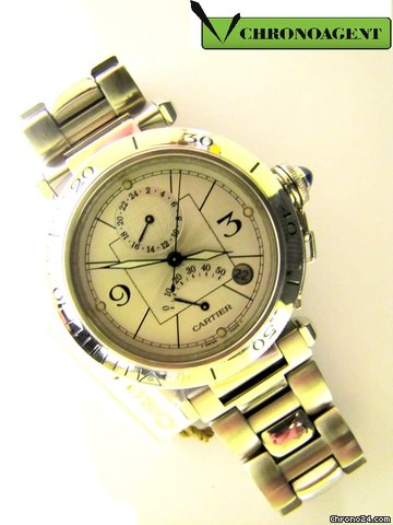 replica Cartier PASHA RISERVA DI CARICA DOPPIO FUSO ORARIO IN ACCIA WATCHES 1