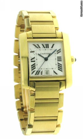 replica Cartier Tank Francaise Gold 18K Watch Automatic men large W50003N2 WATCHES 1