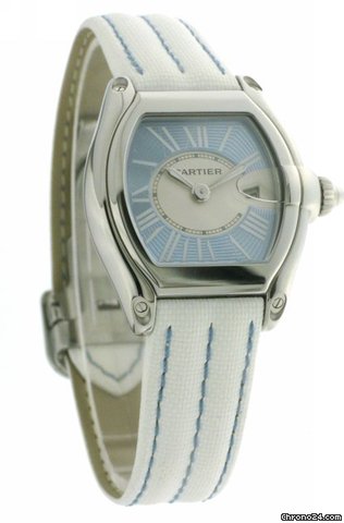 replica Cartier Roadster Steel Small Blue dial W62053V3 WATCHES 1