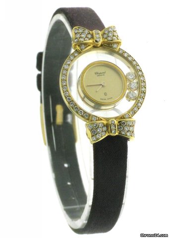 replica Chopard Gold/Leder Happy Diamond 4064 WATCHES 1