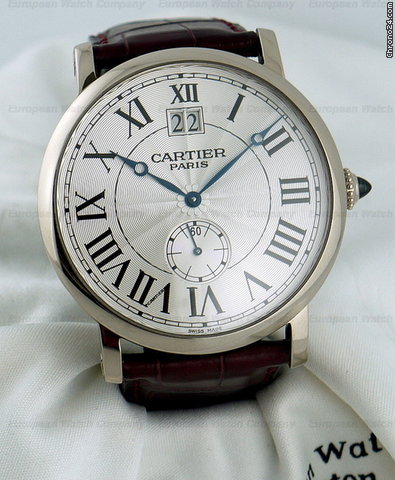replica Cartier Privee Rotande Large Date 18K White Gold WATCHES 1 