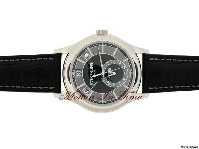 replica Patek Philippe 5205g ANNUAL CALENDAR MOONPHASE WHITE GOLD w/ BLACK DIAL NEW WATCHES 1