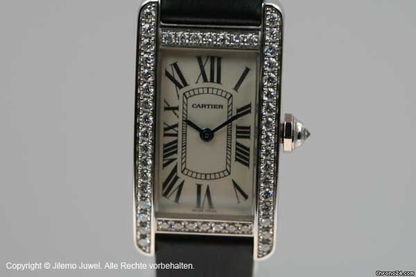 replica Cartier TANK AMERICAINE 750 18 K WEISSGOLD MIT DIAMANTEN WATCHES 1