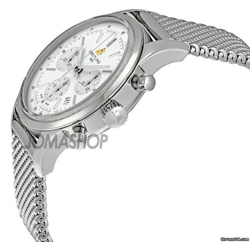 Breitling Transocean Silver Dial Chronograph Mens Watch AB015112-G715SS WATCHES 2