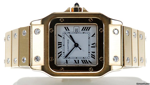 replica Cartier SANTOS GALBEE 18K Y/G AUTOMATIC - WATCHES 1