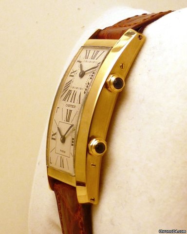 replica Cartier TANK CINTREE DOUBLE TIME ZONE WATCHES 1
