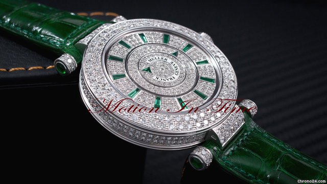 Franck Muller "DOUBLE MYSTERY" WHITE GOLD 42mm DIAMOND & EMERALD WATCHES 2