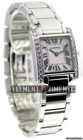Cartier Tank Francaise 18K White Gold Factory Diamonds WATCHES 2