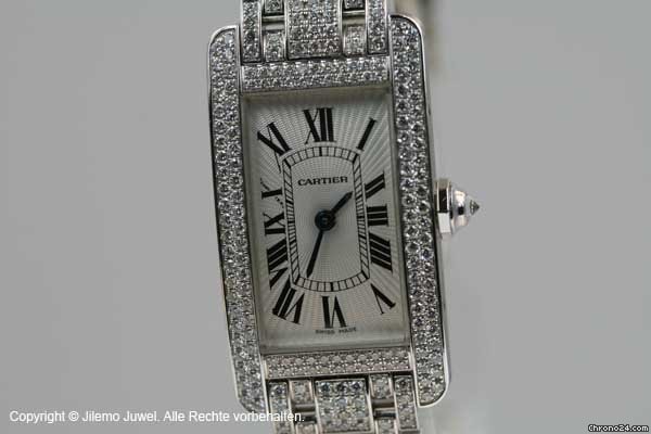 replica Cartier TANK AMERICAINE WEISSGOLD MIT 783 DIAMANTEN WATCHES 1