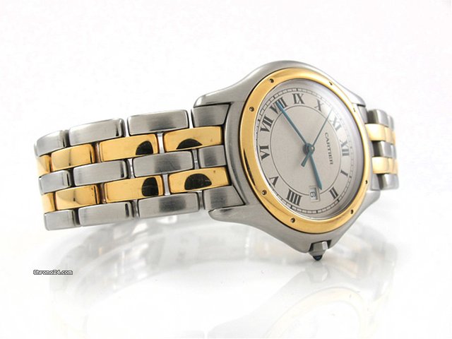 Cartier "PANTHERE COUGAR" HERREN 2 Streifen Gold /Stahl WATCHES 2