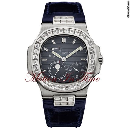 Patek Philippe 5724G NAUTILUS WHITE GOLD BAGUETTE DIAMOND MOONPHASE - RARE WATCHES 2