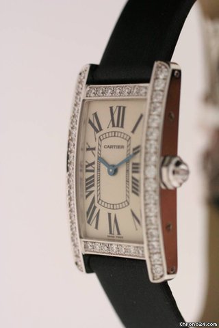Cartier Tank Americain PM White gold Diamonds WATCHES 2