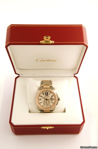 replica Cartier Calibre de Cartier Set With 60 Natural Diamonds WATCHES 1