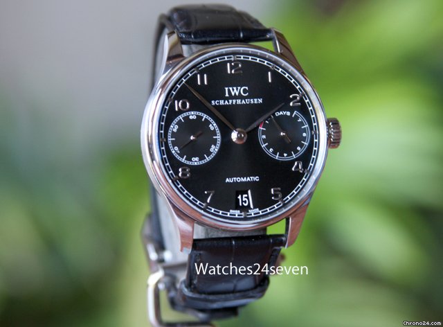 replica IWC Portuguese 7 Day Automatic Black Dial WATCHES 1