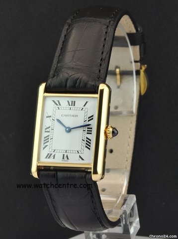 Cartier 18k Yellow Gold White Roman Dial Gents Tank Louis WATCHES 2