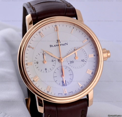Blancpain Villeret Single Button Chronograph 18K Rose Gold NEW WATCHES 2
