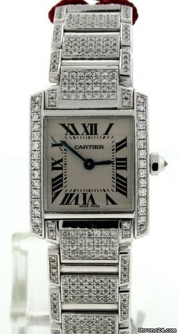 replica Cartier Tank Francaise Ladies WE1002SD Pre-owned WATCHES 1