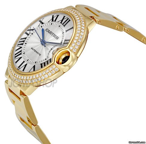 Cartier Ballon Bleu Silver Dial 18K Yellow Gold Mens Watch WE9007Z3 WATCHES 2