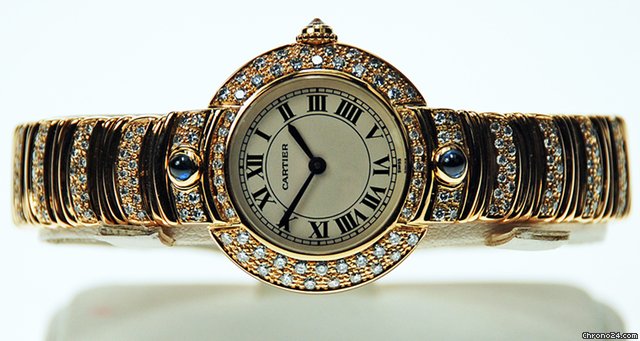 replica Cartier PARIS MECANIQUE 18K Y/G, DIAMOND7 SAPPHI - WATCHES 1