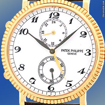 Patek Philippe Gent's 18K Yellow Gold # 5034 Travel Time Calatrava Strapwatch WATCHES 2
