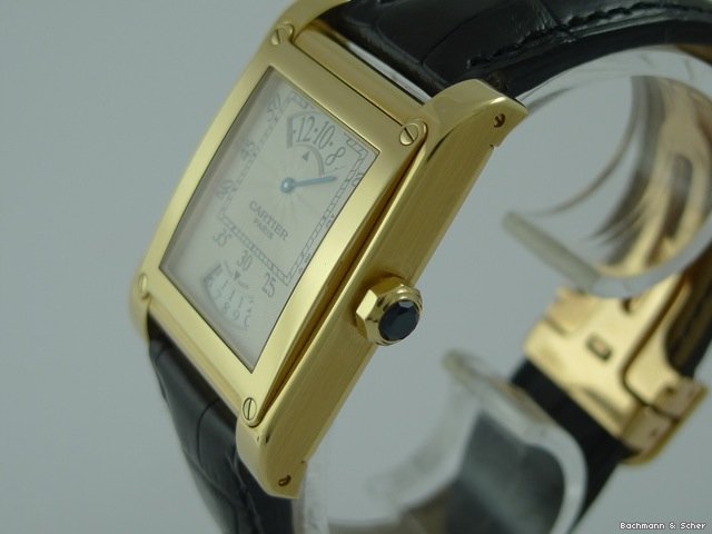 Cartier Tank Privee, 18k Gold, Manual with Digital Hour and Month WATCHES 2