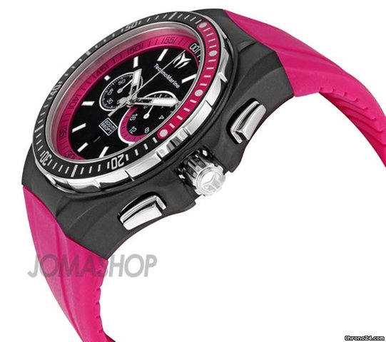 Technomarine Cruise Sport Pink Rubber Strap Chronograph Ladies Watch 111021 WATCHES 2