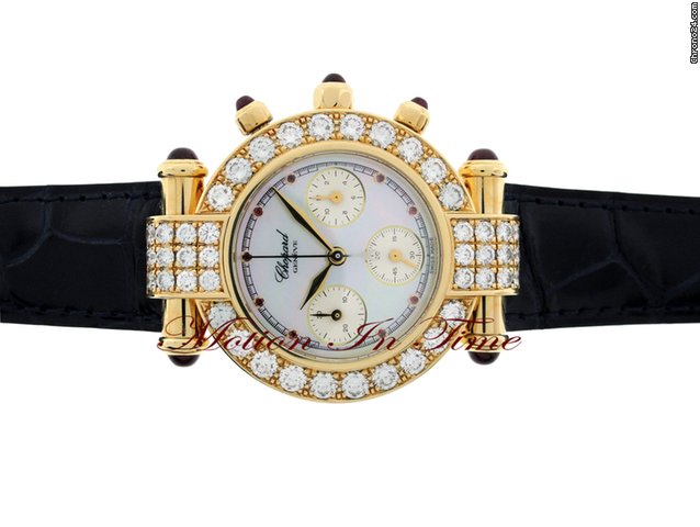 Chopard Ladies Imperiale Yellow Gold Diamond & Ruby Chronograph RARE WATCHES 2