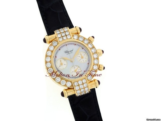 replica Chopard Ladies Imperiale Yellow Gold Diamond & Ruby Chronograph RARE WATCHES 1