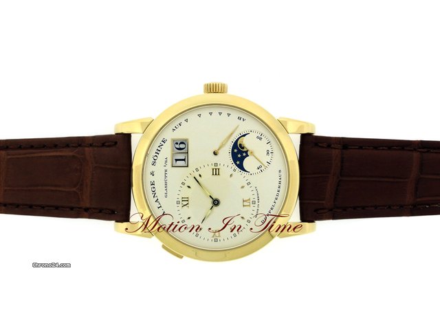 A. Lange & Sohne Lange 1 Moonphase Yellow Gold on Strap WATCHES 2