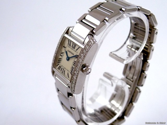 Cartier Tank Francaise, Lady, 18k White Gold, Diamond Set WATCHES 2