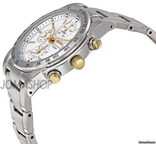 Seiko Silver Dial Chronograph Tachymeter Stainless Steel Mens Watch SNDD07 WATCHES 2