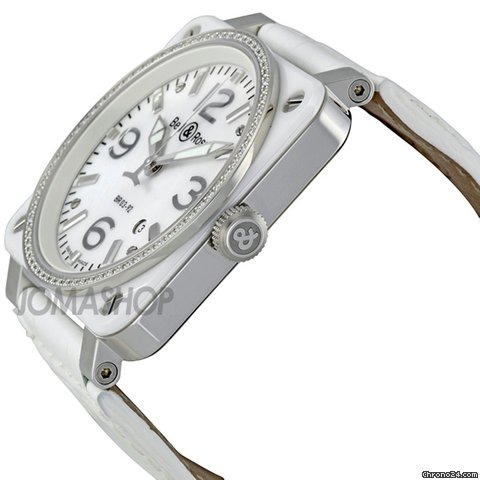 Bell & Ross White Ceramic Diamond Mother of Pearl Mens Watch BR0392-WH-C-D-SCA WATCHES 2