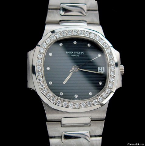 Patek Philippe Platinum Nautilus Factory Diamonds Rare WATCHES 2