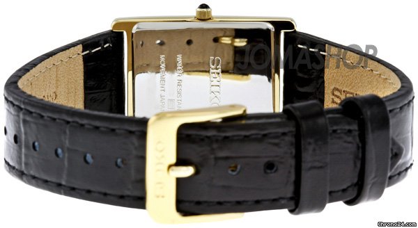 replica Seiko Dress Black Leather Strap Mens Watch SNF672 WATCHES 1
