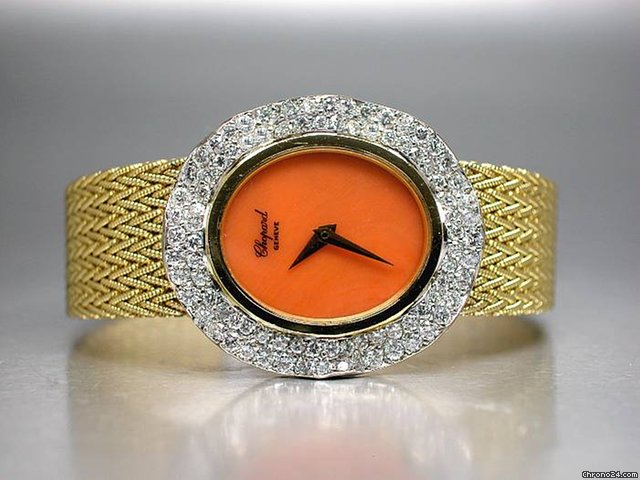 Chopard "Goldbanduhr mit Brillantl¨¹nette und Korallen-Zifferblatt" 1 WATCHES 2