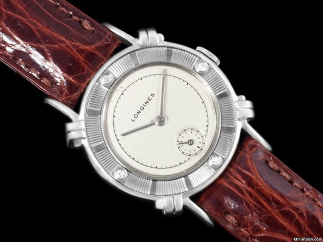 Longines 1949 Vintage LONGINES Mens Watch - 14K WHITE GOLD & DIAMONDS WATCHES 2