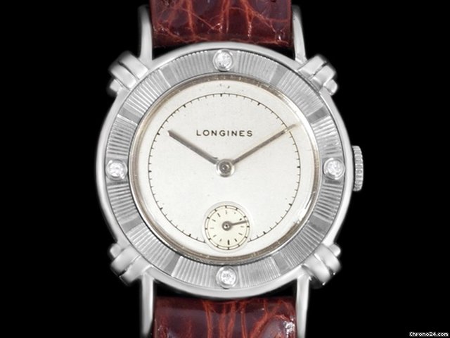 replica Longines 1949 Vintage LONGINES Mens Watch - 14K WHITE GOLD & DIAMONDS WATCHES 1