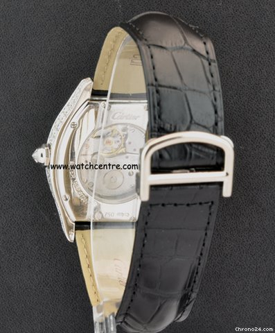 replica Cartier 18k White Gold Diamond Set Case Mid-size Tortue WATCHES 1