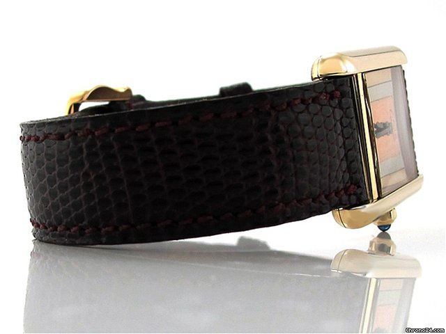 Cartier 366001 Damen "TANK" 925/- Silber vergoldet Quarz WATCHES 2